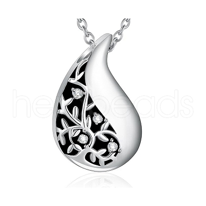 Stainless Steel Cremation Box Pet Memorial Pendant Cable Chain Necklace PW-WGD4062-01-1