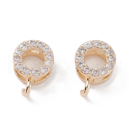 Rack Plating Brass Micro Pave Cubic Zirconia Pendant Bails ZIRC-F126-03G-1