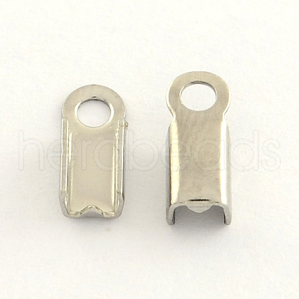 Tarnish Resistant 304 Stainless Steel Folding Crimp Ends X-STAS-R063-30-1