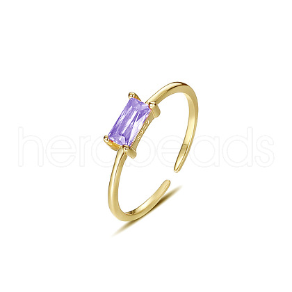 925 Sterling Silver Pave Cubic Zirconia Adjustable Open Cuff Rings for Women FP6084-3-1