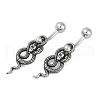 Snake 316 Surgical Stainless Steel Dangle Belly Button Rings EJEW-G416-18B-AS-4
