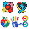SUNNYCLUE 5 Styles Infantile Autism Theme Silicone Focal Beads SIL-SC0002-41-1