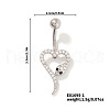 Shiny Brass Crystal Rhinestone Belly Button Rings CZ7821-1-1