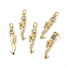 Brass Micro Pave Cubic Zirconia Pendants ZIRC-G155-02G-1