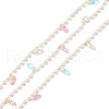 Brass & Cubic Zirconia & ABS Imitation Pearl Handmade Beaded Chains CHC-D029-31G-1