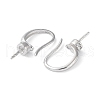 Rhodium Plated 925 Sterling Silver Micro Pave Cubic Zirconia Earring Hooks STER-E068-03P-2
