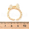 Zinc Alloy Enamel Adjustable Open Cuff Rings for Women RJEW-U058-03G-5