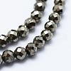 Natural Pyrite Beads Strands G-J369-19-3mm-3