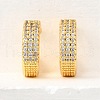 Brass Micro Pave Clear Cubic Zirconia Cuff Earrings EJEW-K309-01G-3