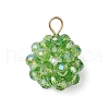 7Pcs 7 Colors Chakra Faceted Glass Pendants PALLOY-JF03653-3