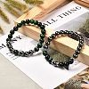 Natural Tiger Eye(Dyed) Beads Stretch Bracelets Set BJEW-JB06653-03-9