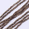 Faceted Rondelle Transparent Painted Glass Beads Strands DGLA-J001-C14-4mm-1