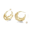 Brass Cube Beaded Crescent Moon Stud Earrings EJEW-P205-01G-3