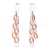 Acrylic Curb Chain Tassel Dangle Stud Earrings for Women EJEW-JE04767-04-4