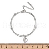 304 Stainless Steel Heart Charm Chain Bracelets BJEW-M097-01A-P-5