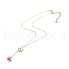 Alloy Enamel Charm & Resin Beads Lariat Necklace NJEW-JN03962-4