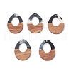 Pearlized Resin & Walnut Wood Pendants WOOD-C016-01E-1
