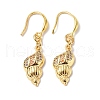 Colorful Cubic Zironia Conch Shape Dangle Earrings EJEW-B017-20G-1