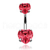 Heart Cubic Zirconia Belly Button Rings WG98059-02-1