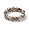 Natural Dalmatian Jasper Oval Beaded Stretch Bracelet G-E010-01K-1