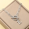 Stainless Steel Paperclip Chain Initial Necklaces with OT Clasps WGD6039-05-1