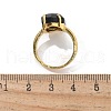 Hexagon Natural Obsidian Finger Rings RJEW-B113-02G-08-3