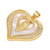 Brass Micro Pave Cubic Zirconia Pendants KK-A260-03G-2