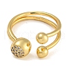 Brass Micro Pave Cubic Zirconia Cuff Rings RJEW-P127-03G-2