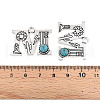 Synthetic Turquoise & Alloy Pendants PALLOY-H146-01AS-M-3