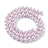 UV Plating Pearlized Glass Pearl Beads Strands GLAA-F128-01A-T11-4