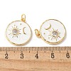 Brass Micro Pave Clear Cubic Zirconia and Enamel Pendants KK-Q031-13G-3