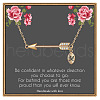 Brass Micro Pave Clear Cubic Zirconia Arrow with Letter Pendant Necklaces FS-WG43978-13-1