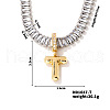 Golden Tone Brass Pave Clear Cubic Zirconia Letter Pendant Necklaces for Women YX4437-20-1