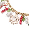 Christmas Theme Alloy Enamel Charm Bracelets BJEW-TA00651-3