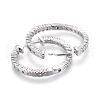 Brass Micro Pave Clear Cubic Zirconia Huggie Hoop Earrings EJEW-EE0004-37P-2