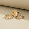 3Pcs Alloy Oval Chain Cuff Rings FS-WGF7236-01-4