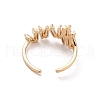 Brass Micro Pave Cubic Zirconia Open Cuff Rings RJEW-R146-11G-2