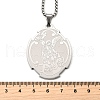 304 Stainless Steel Saint Saint Michael The Archangel Pendant Necklaces for Women NJEW-M105-02P-3
