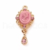 Alloy Cameo Oval Resin Pendants ENAM-M055-38G-01-1