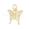 Rack Plating Brass Micro Pave Clear Cubic Zirconia Charms KK-Z060-05G-01-1