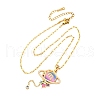 304 Stainless Steel Hot Pearl Enamel Constellation Planet Pendant Necklaces NJEW-D310-01L-G-2