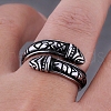 Stainless Steel Word Open Cuff Ring FIND-PW0020-16A-3