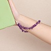 Natural Amethyst Chips Cell Phone Lanyard Wrist Strap HJEW-SW00018-02-5