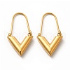 Ion Plating(IP) 304 Stainless Steel Triangle Hoop Earrings for Women EJEW-E278-02G-1
