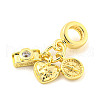 Rack Plating Brass Micro Pave Cubic Zirconia European Dangle Charms KK-P270-02A-G-2