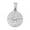 304 Stainless Steel Rhinestone Pendants STAS-D112-12P-01-1