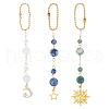 Alloy Sun Moon Star & Natural Gemstone Pendant Decorations HJEW-DR00025-1