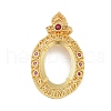Brass Micro Pave Cubic Zirconia Pendant Cabochon Settings KK-U026-11G-1