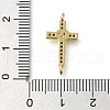 Brass Pave Black & Clear Cubic Zirconia Connector Charms KK-M101-02F-G01-3