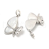 Brass Micro Pave Clear Cubic Zirconia Pendants KK-L211-019P-01-2